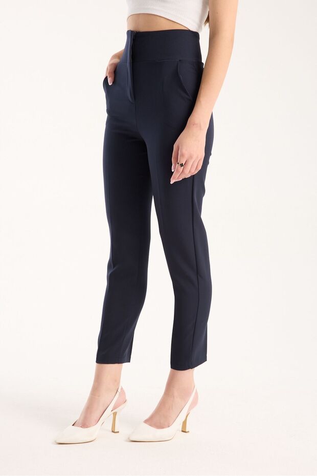 Yüksel Waist-Tightening Narrow-Leg Women's Fabric Trousers