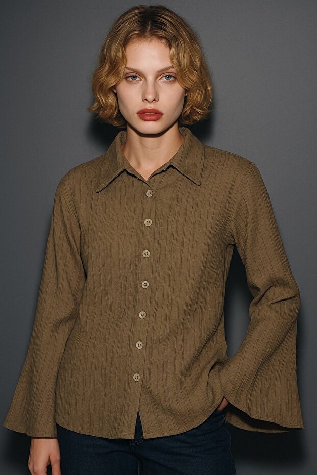 Modern Fit Düğmeli Bluz/Gömlek - 2