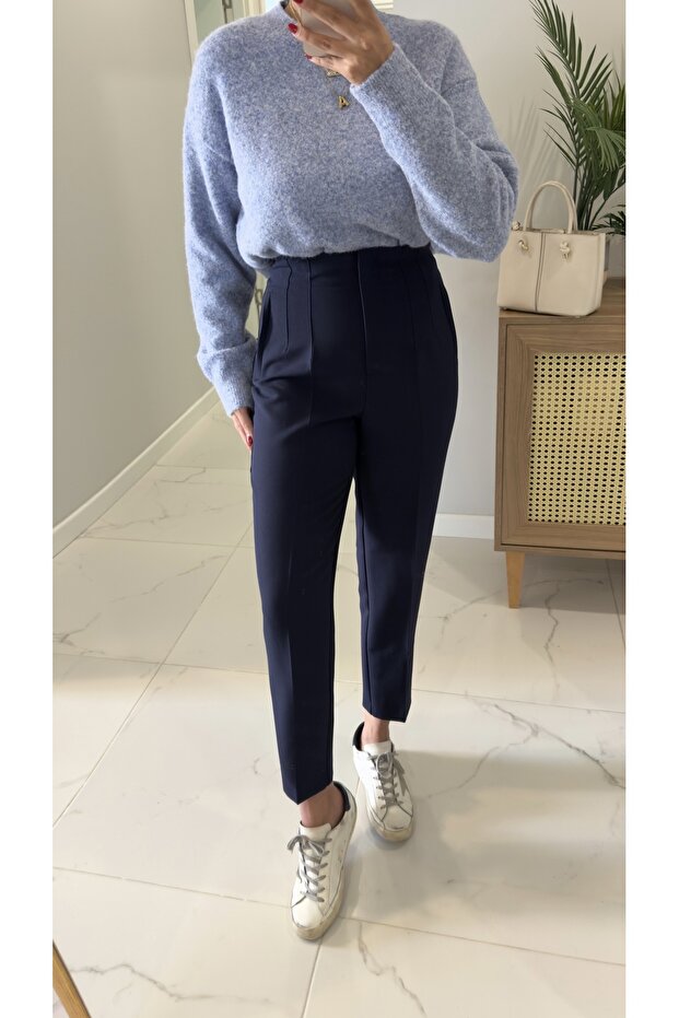 ZR Lora Lacivert Flatolu Pantolon - 2