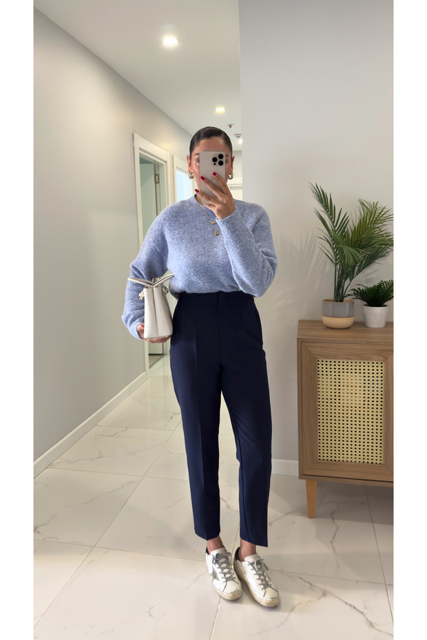 ZR Lora Lacivert Flatolu Pantolon - 3