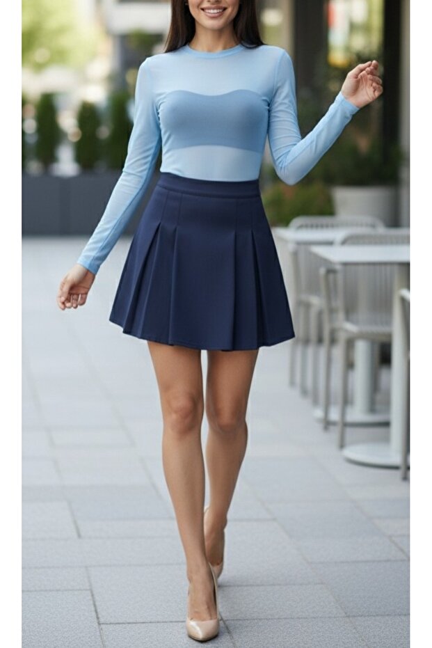 Transparan Basic Uzun Kol Bluz - 2