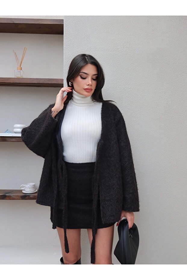 Çift Bağcıklı Kırçıllı Ceket - 5