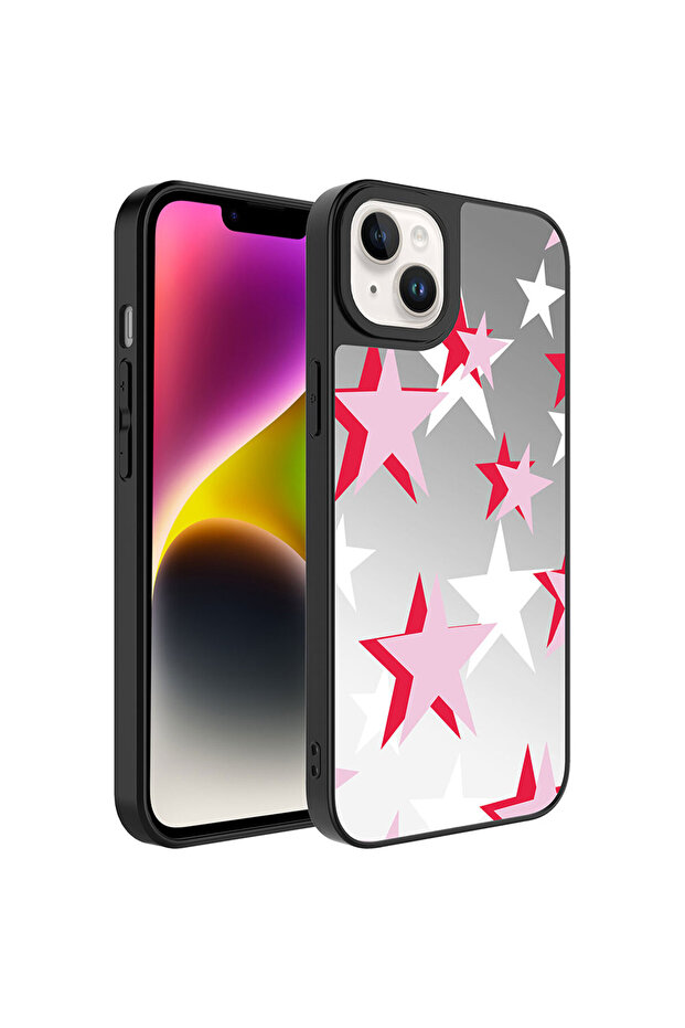 حافظة LCKC Mirror اللامعة المتوافقة مع هاتف iPhone 14 مع حماية للكاميرا - Star - 1