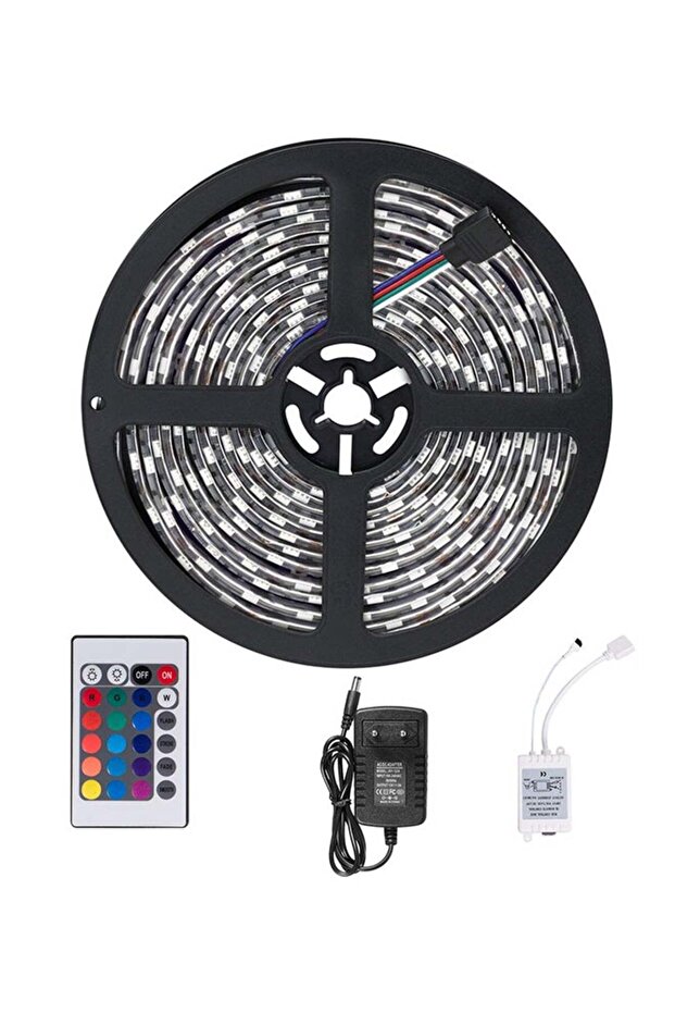 مجموعة شريط إضاءة LED متغيرة الألوان أحمر/أخضر/أزرق بطول 5 أمتار