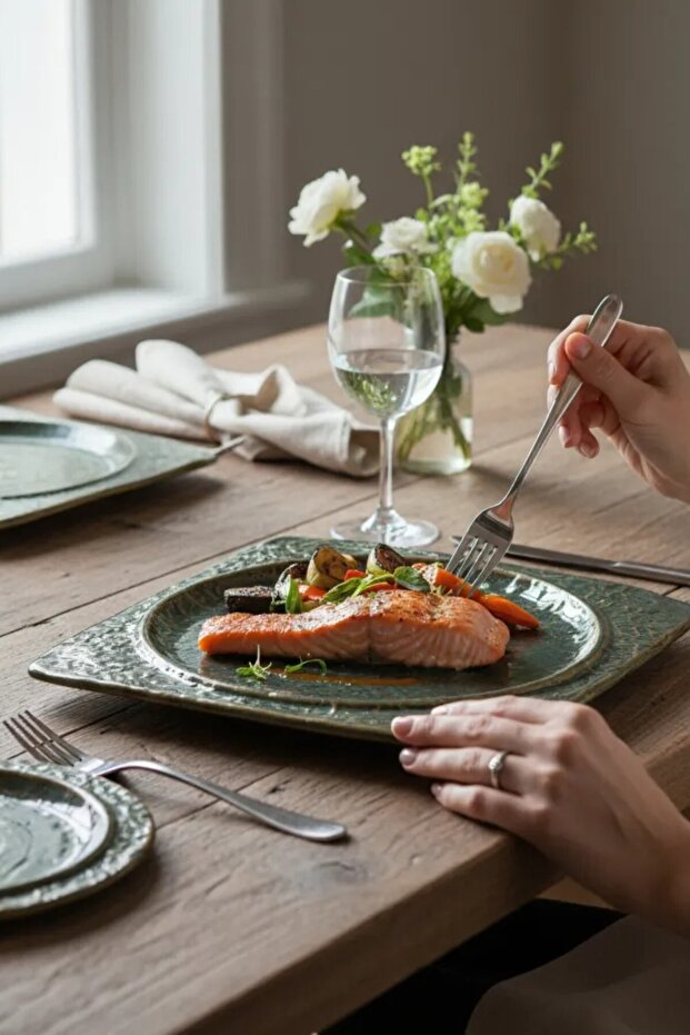 Livelli Maar 25 cm Porcelain Square Serving Plate 6 Pieces