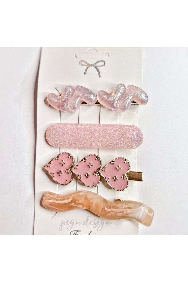 Series of 4 Figured Clip Clips with Seeds School, Work, Daily, Birthday Gift 04