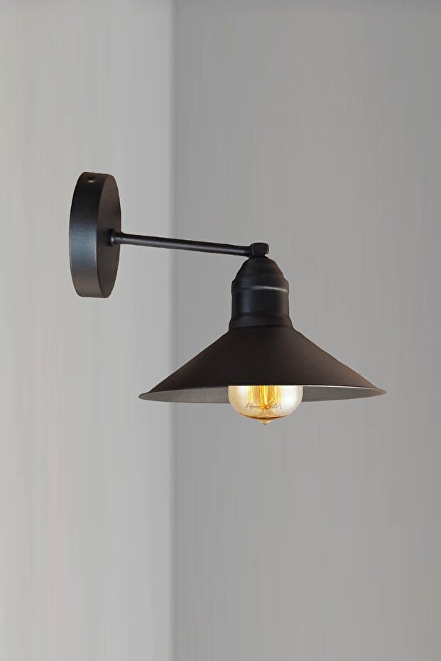 RETRO RUSTİK MODERN TARZ SİYAH TURUNCU YEŞİL METAL CAFE KAFE YATAK ODASI MİMARİ DUVAR APLİK - 1