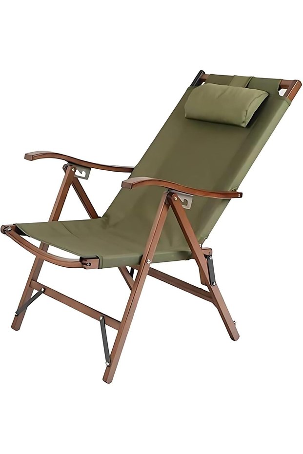 AUTO FAMILY Luxury Reclining Folding Camping Chair Green, Reclining Camping Chair