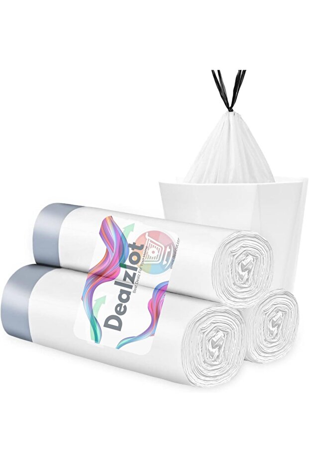 Kitchen Trash Bags, 30 Count, 13 Gallons (49.2L), 2FT x 2FT, 0.9 Mil, Gripping Drawstring E