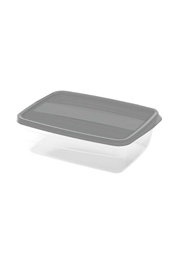 Food container, Vedo, plastic, rectangular, transparent + gray, 1.75 L