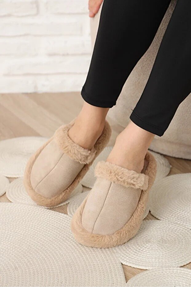 Women's Silent Sole Plush Wool Fluffy Home Winter Slippers