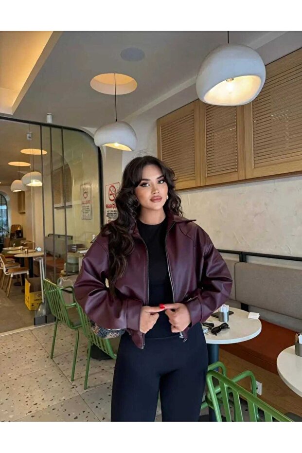 سترة جلدية فاخرة من نوع بومبر - 4