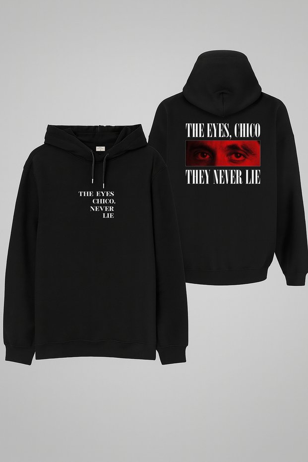 Scarface Injured Face Printed Black Hooded Hoodie Sweatshirt