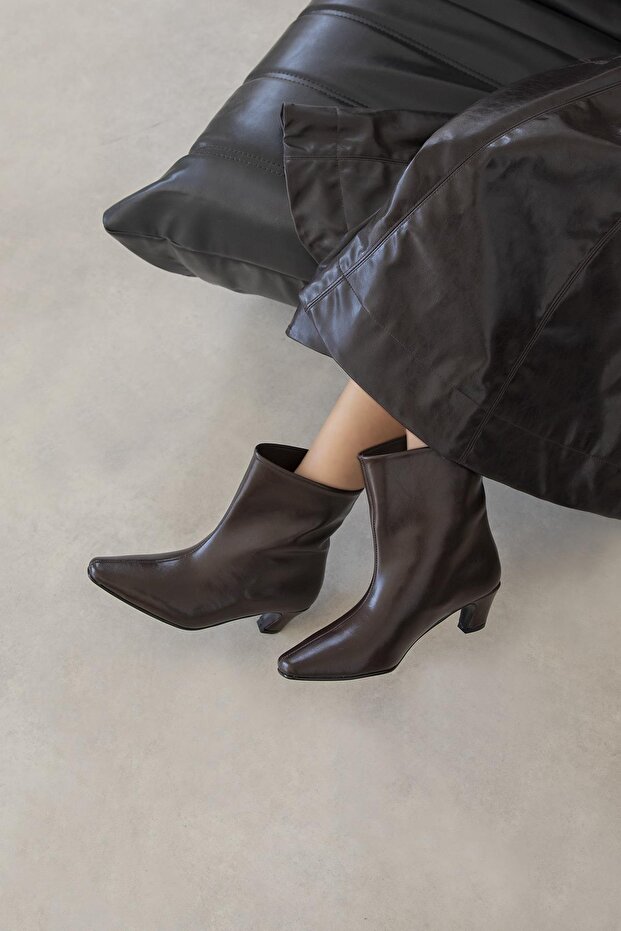 Viva Kadın Kırışık Deri Bot Kahve - 2