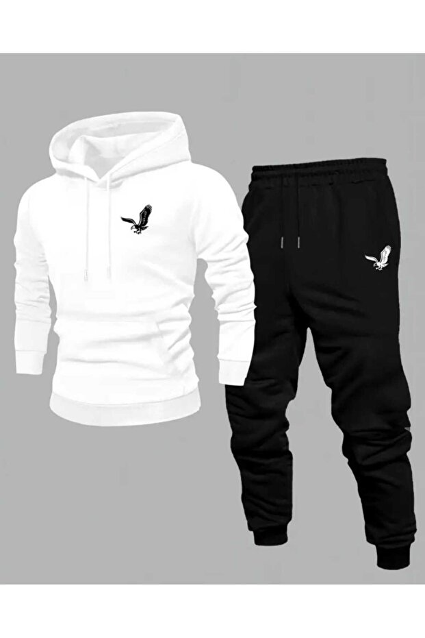 طقم بدلة رياضية أساسية مطبوعة بتصميم النسر - 1