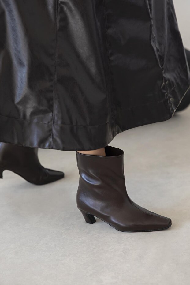 Viva Kadın Kırışık Deri Bot Kahve - 1