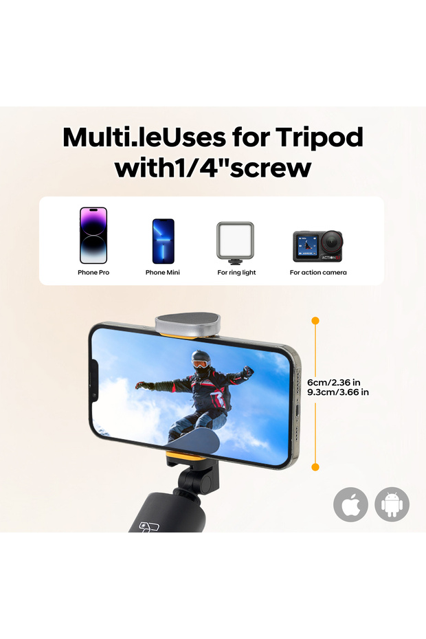 Integrated Selfie Stick with Tripod and Bluetooth Remote – Extendable up to 1.6 meters - 5