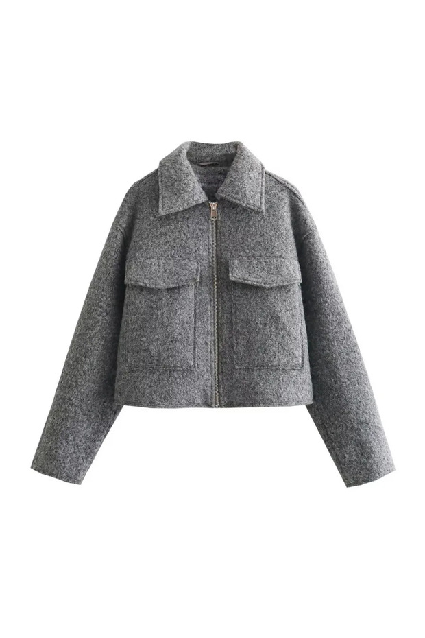 kadın kısa crop ceket - 3