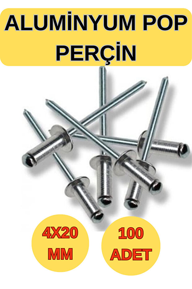 POP PERÇİN 4X20MM - ALUMİNYUM PERÇİN- 100 ADET - 1