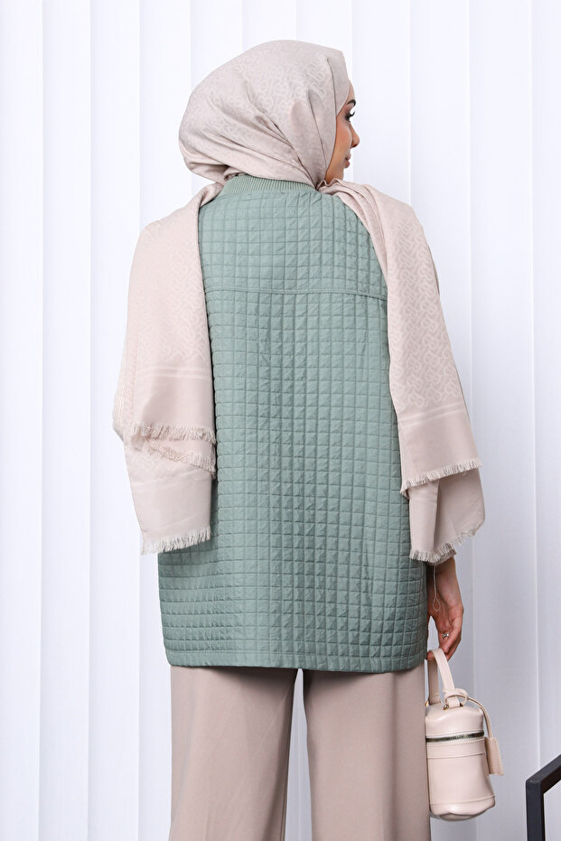 Çağla Kapitone Astarlı Yelek - 5