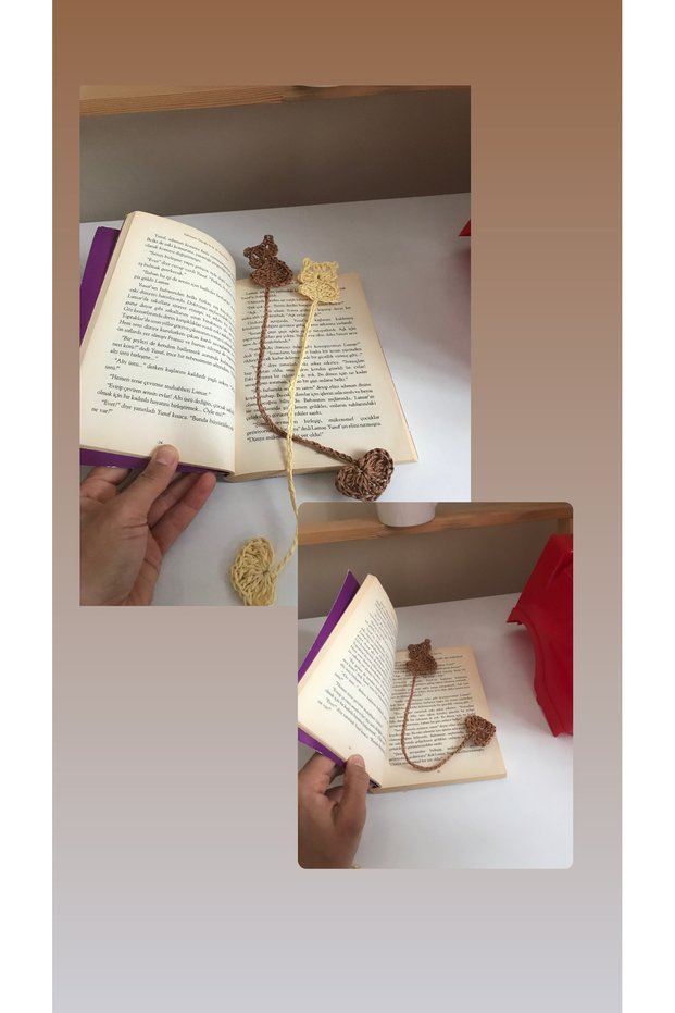 Örgü kitap ayracı