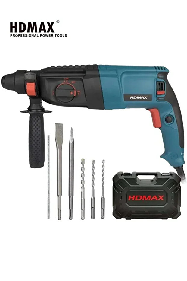 مثقاب مطرقة HD Max بقوة 800 واط وقطر 28 مم مع إزميل - 2