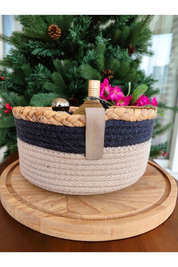Envol Yuvarlak Sepet - Gri/Bej - 23 x 10 cm - 1 Adet - 5