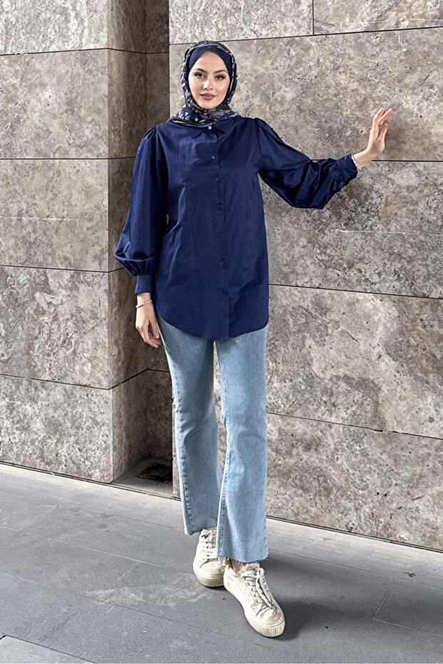 Basic Gömlek - Lacivert - 6