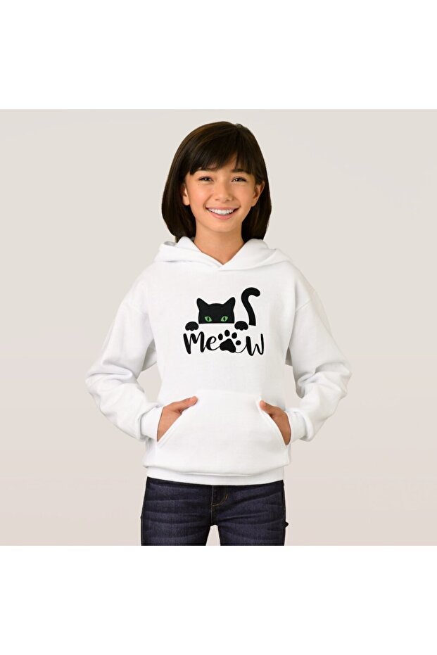 Cat Printed Premium 3Rd for Children. Yarn Compact Sweatshirt