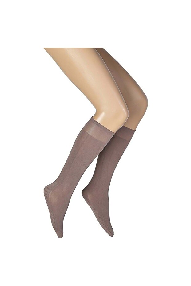 Original Women's 2 Pairs Premium Massage Socks Below Knee 1St. Quality Super Flexible Socks - Bronze