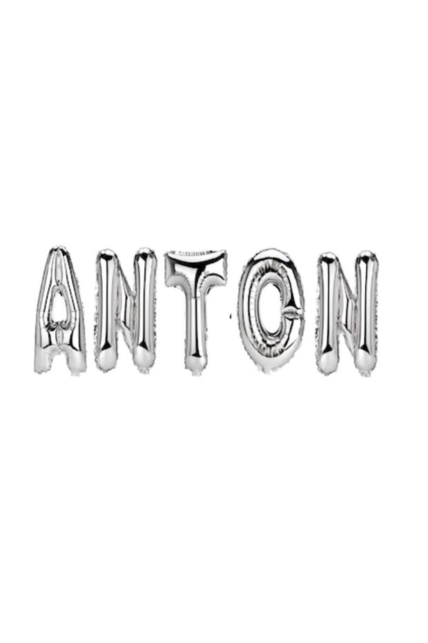 Set Balloons Name Anton, Silver, 40cm