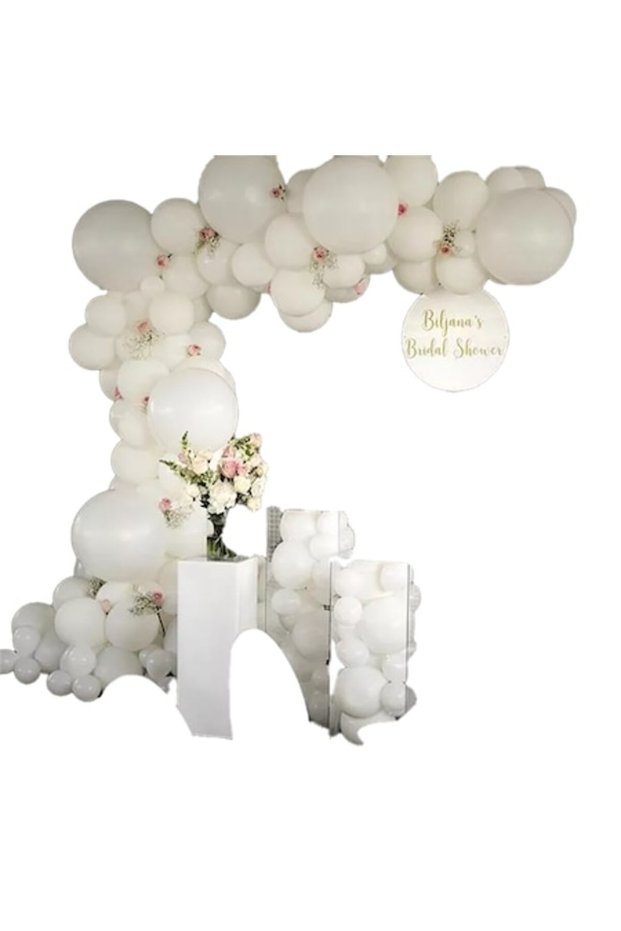 Set Arcada Baloane Nunta Albe 96 Piese