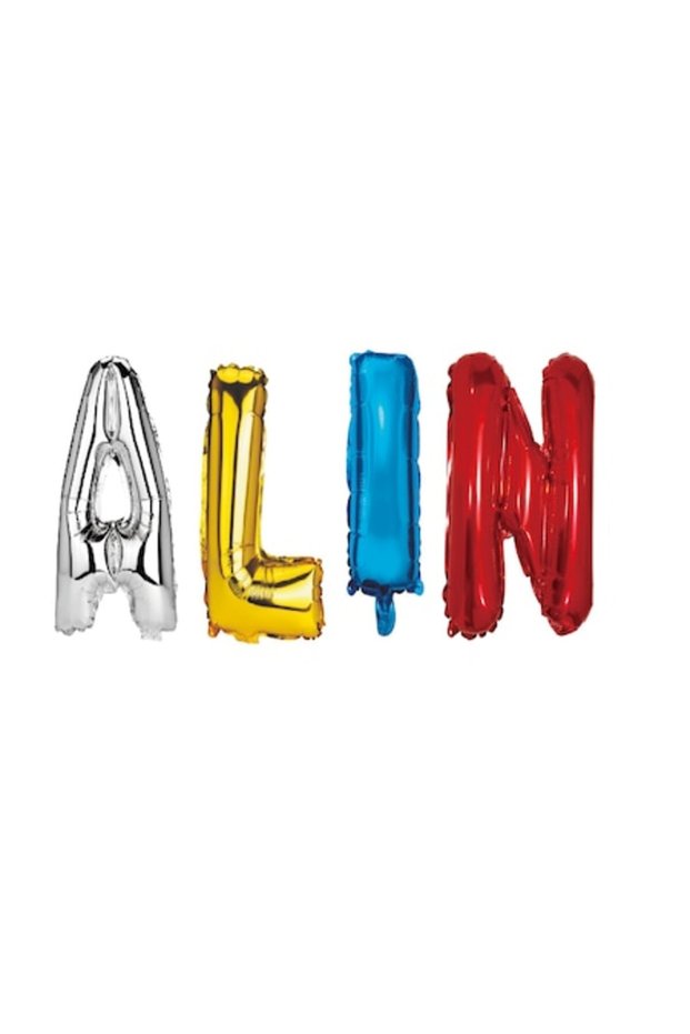 Set Balloons Name Alin, Multicolor, 40Cm
