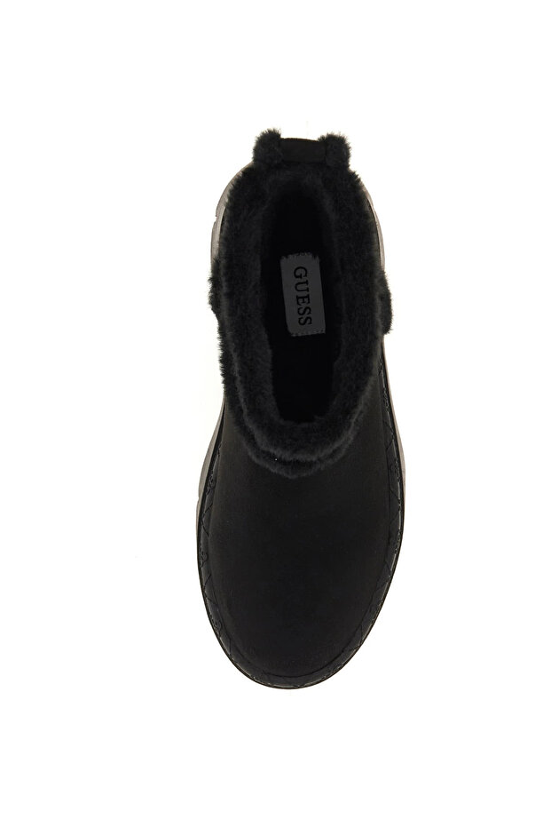 Kadın Bridgete Kürk Astarlı Platform Bot - Siyah - 3