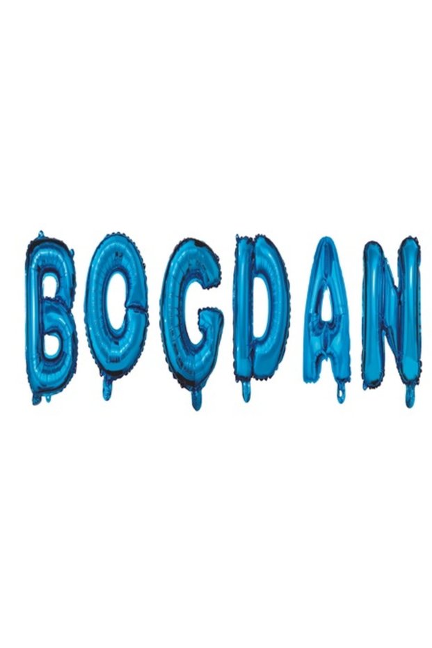 Bogdan Name Balloon Set, Blue, 40Cm
