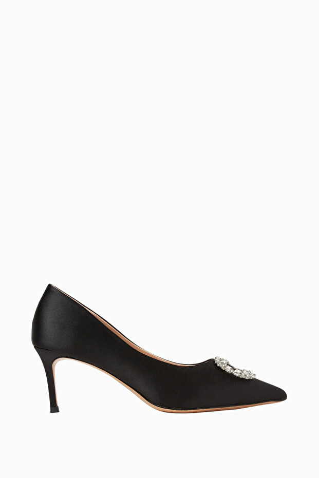 Novi 70 Crystal Brooch Satin, Pointed Toe Heeled Shoes