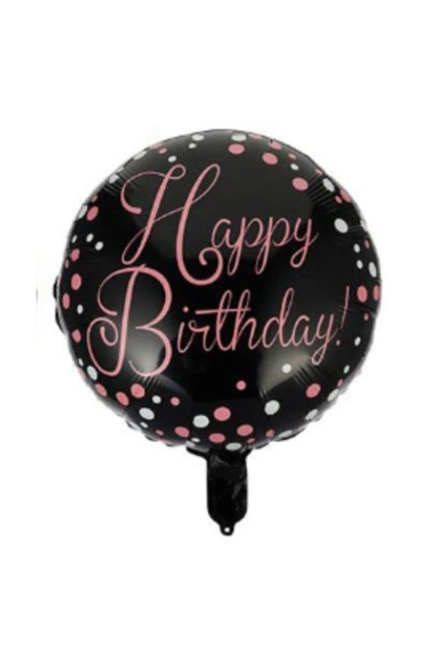 Balon negru La mulți ani 45cm