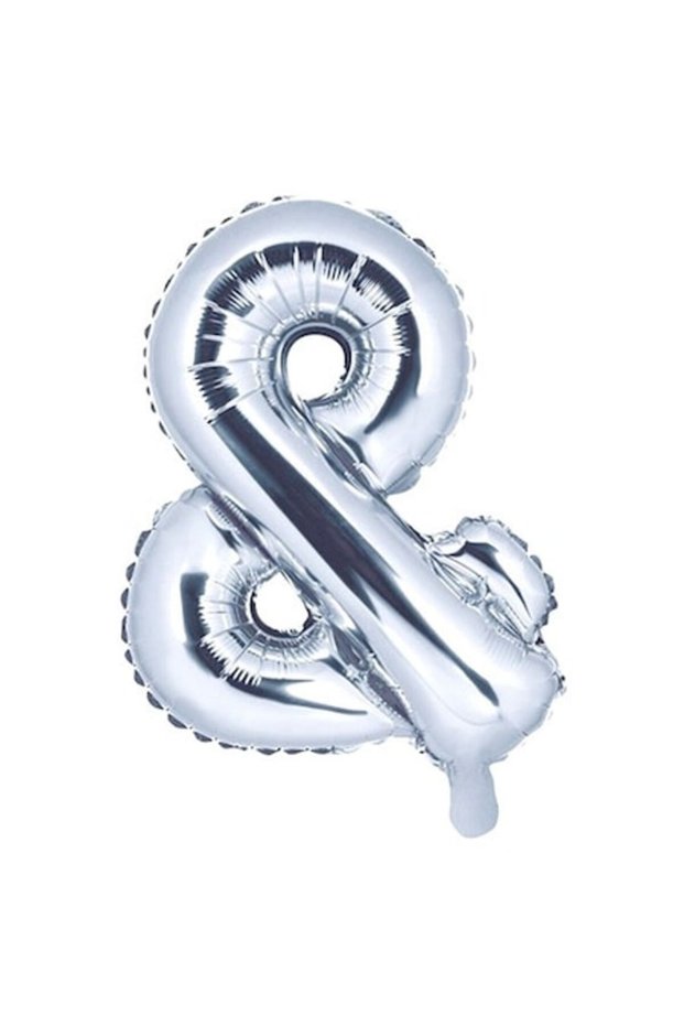 Foil Balloon '&' Silver 45cm