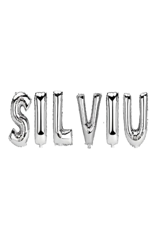 Set Balloons Name Silviu, Silver, 40cm