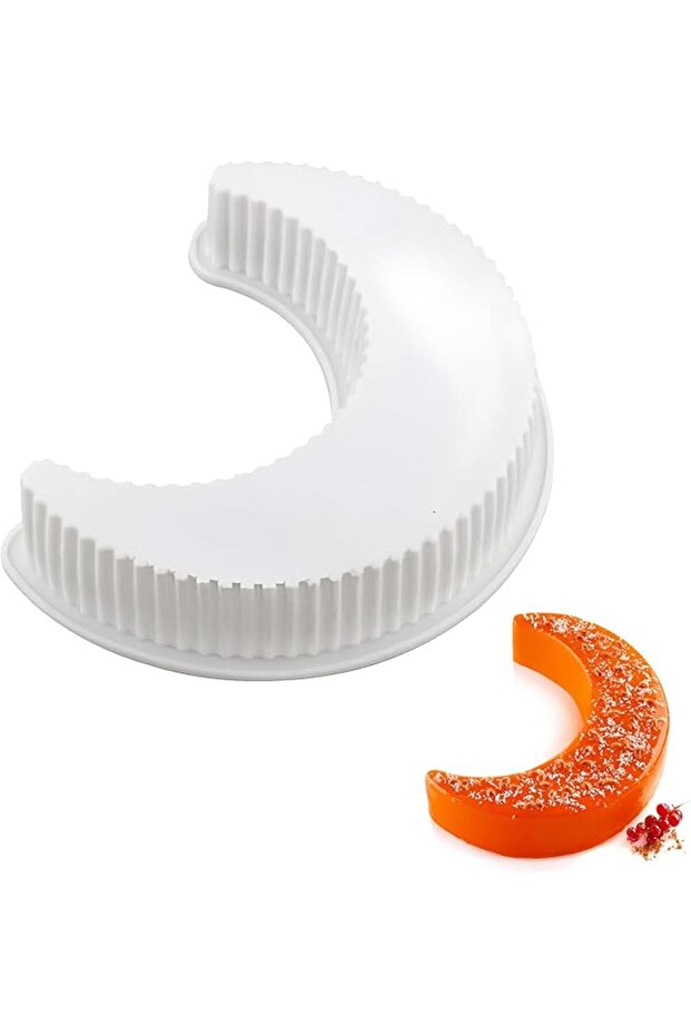 3D Moon Shape Silicone Cake Mold – Crescent Mousse Pan for Cakes, Bread, Chocolate, and Parties