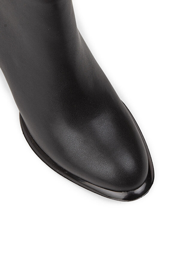 Kadın Siyah Fermuarlı Bot - 4