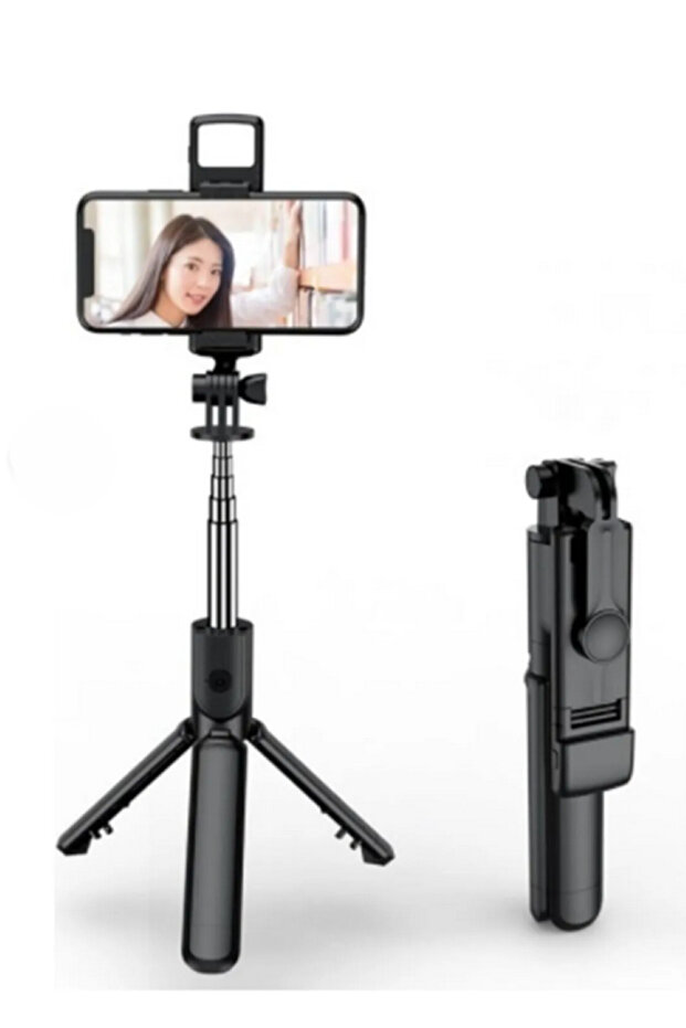 Led ışıklı bluetooth kumandalı Ayaklı Siyah Mini Tripod - 3