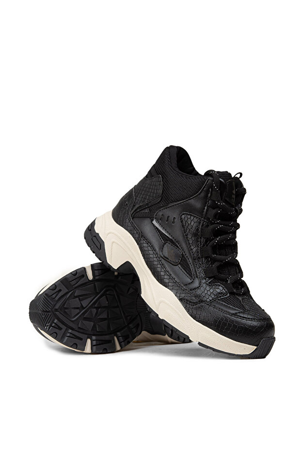 Kadın Siyah Sneaker Bot - 3