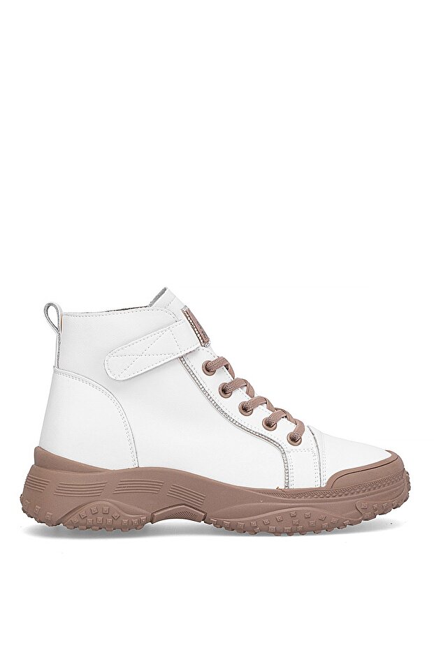 25K310-5 Women's Genuine Leather Sneaker Boots Beige