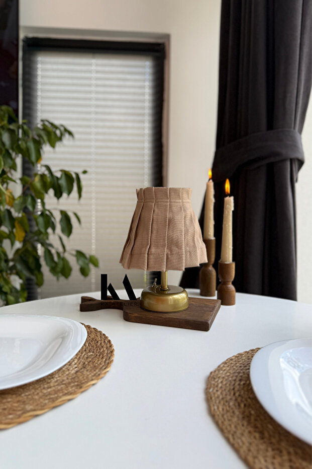 Sienna Ruffled Cordless Table Lamp - 1