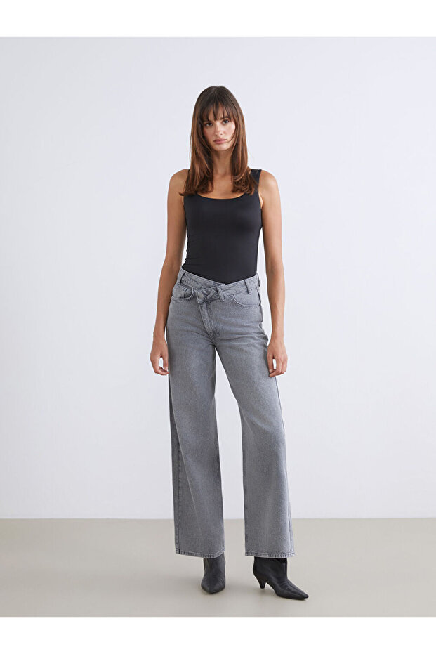 Esvab • Modern & Distinctive Wide-Leg Women's Jean Pants