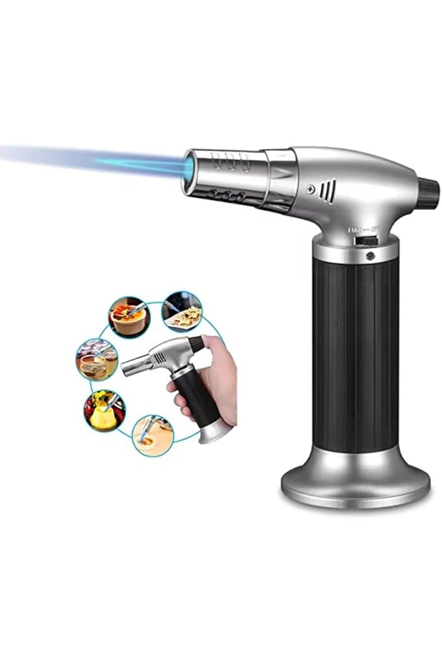 Culinary Blow Torch, Adjustable Flame Chef Cooking Torch Lighter (Max 2500°F), Refillable Butane To