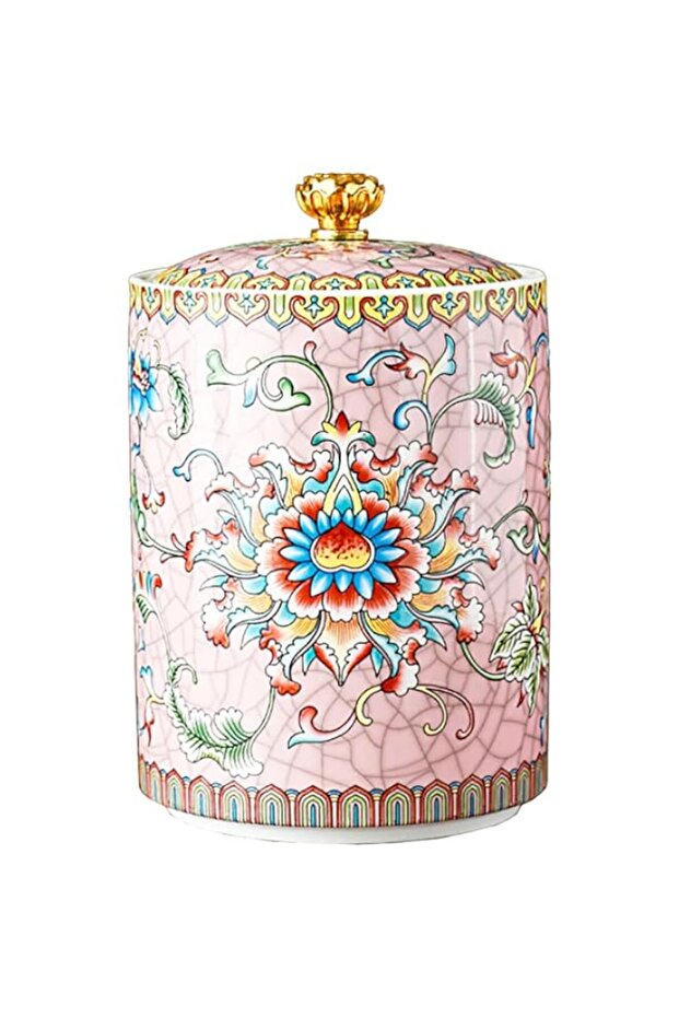 Bicuzat Enamel Ceramic Tea Caddy Tea Canister Tea Storage Container Tins Jar with Airtight Lid Water