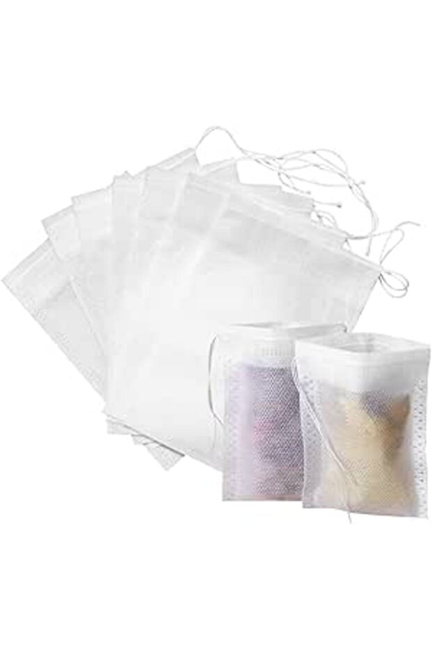 100Pcs Disposable Drawstring Tea Filter Bags Non-woven Fabric Pouches Seal Mesh Bags Coffee Sachet B