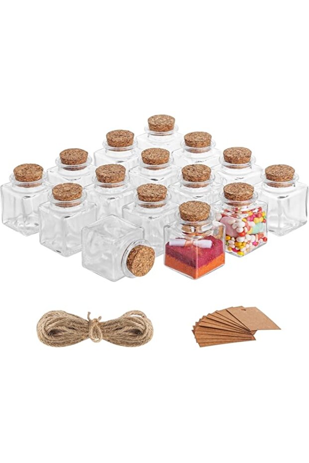 i 15 Pack 50ml Brown Glass Bottles for Wedding Favors, Potion Bottles, and Storage Containers, Ideal